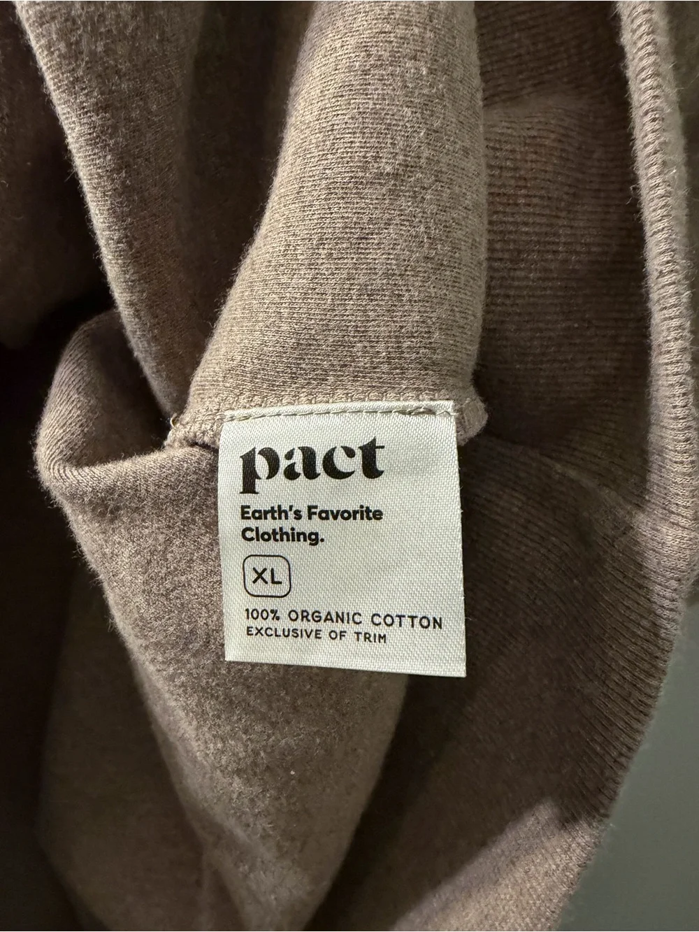 Pact Organic Cotton Airplane Dolman Top Deep Taupe Heather - Picture 5 of 5